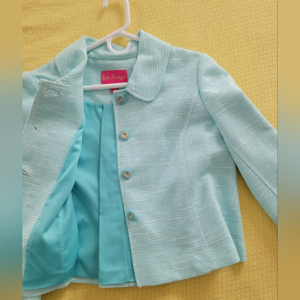 NWOT Lilly Pulitzer Light Blue Silk Lined Blazer - size 10